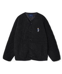 YALE（イェール）の「エンブロイダリーダンカラーレスキルティングフリースジャケット_ブラック（その他アウター）」