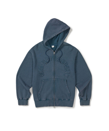 [Mmlg] WASHED APPLIQUE HOOD ZIPUP (MIDNIGHT BLUE)