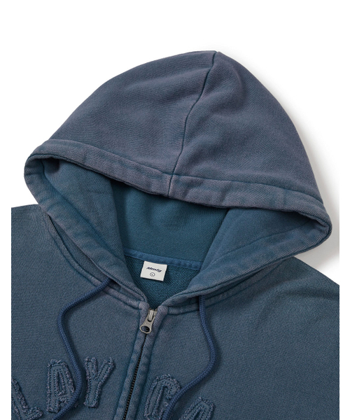 MMLG（エムエムエルジー）の「[Mmlg] WASHED APPLIQUE HOOD ZIPUP (MIDNIGHT BLUE)（パーカー・レディース・その他・LARGE/X-LARGE/SMALL/MEDIUM）」の3枚目の写真