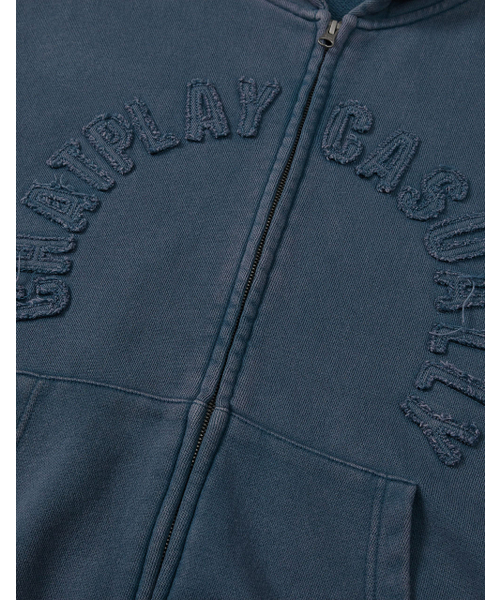 MMLG（エムエムエルジー）の「[Mmlg] WASHED APPLIQUE HOOD ZIPUP (MIDNIGHT BLUE)（パーカー・レディース・その他・LARGE/X-LARGE/SMALL/MEDIUM）」の4枚目の写真