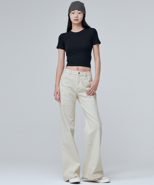 MALOUPE(マロップ)の「9134 レギュラーブーツカットデニム (クリーム)(デニムパンツ・レディース・クリーム・26/28/30)」の7枚目の写真