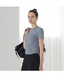 SWT25029-05 リアルフレッシュスリムラインTシャツ グレー青
