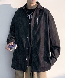 ロゴプリント総柄長袖シャツ