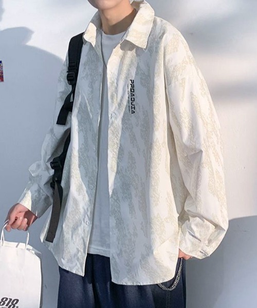 link lot(リンクロット)の「ロゴプリント総柄長袖シャツ(シャツ/ブラウス・メンズ・ブラック/ホワイト・M/L)」の5枚目の写真