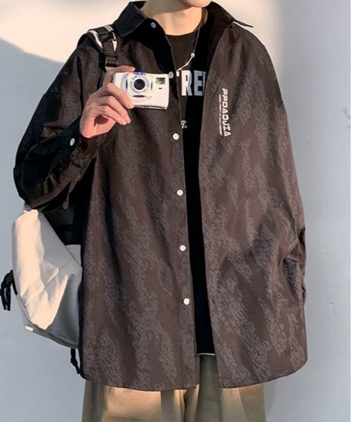 link lot(リンクロット)の「ロゴプリント総柄長袖シャツ(シャツ/ブラウス・メンズ・ブラック/ホワイト・M/L)」の11枚目の写真