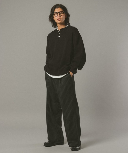 RAGEBLUE(レイジブルー)の「HENRY NECK KNIT PULLOVER / ヘンリーネックニットプルオーバー(ニット/セーター・メンズ・グレー系その他/ブラック/オレンジ系その他3/ライトブルー・MEDIUM/LARGE)」の7枚目の写真