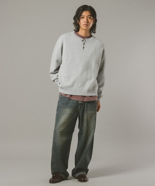 RAGEBLUE(レイジブルー)の「HENRY NECK KNIT PULLOVER / ヘンリーネックニットプルオーバー(ニット/セーター・メンズ・グレー系その他/ブラック/オレンジ系その他3/ライトブルー・MEDIUM/LARGE)」の11枚目の写真