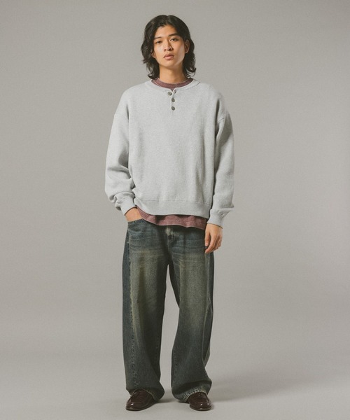 RAGEBLUE(レイジブルー)の「HENRY NECK KNIT PULLOVER / ヘンリーネックニットプルオーバー(ニット/セーター・メンズ・グレー系その他/ブラック/オレンジ系その他3/ライトブルー・MEDIUM/LARGE)」の12枚目の写真