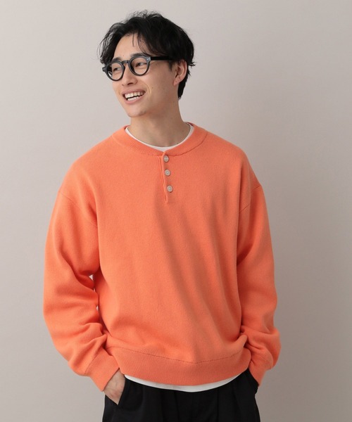 セール】HENRY NECK KNIT PULLOVER / ヘンリーネックニットプル セール】HENRY NECK KNIT PULLOVER / ヘンリーネックニットプル