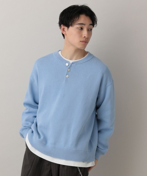 セール】HENRY NECK KNIT PULLOVER / ヘンリーネックニットプル