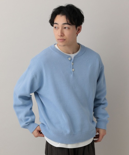 セール】HENRY NECK KNIT PULLOVER / ヘンリーネックニットプル