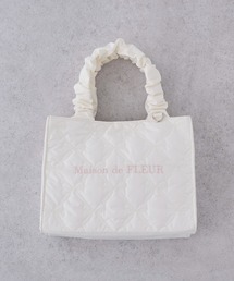 Maison de FLEUR（メゾンドフルール）の「【WEB限定カラーあり】ギャザーハンドル2Wayリボンキルティングトート（ハンドバッグ）」