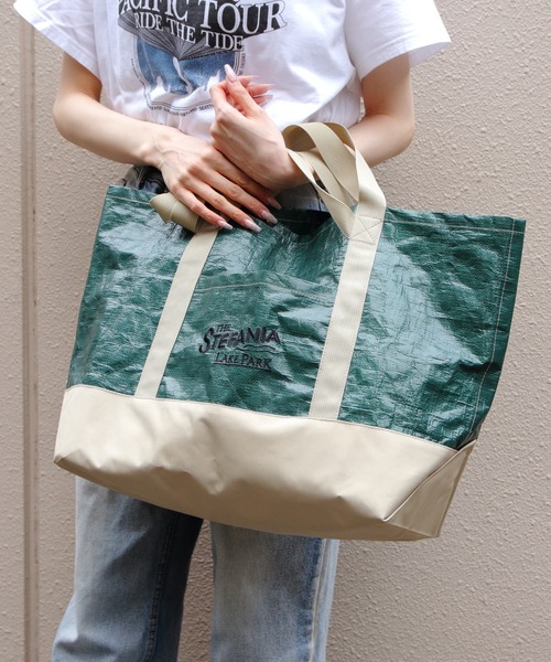 THE SHINZONE(ザ シンゾーン)の「THE SHINZONE/シンゾーン ピクニックバッグ L PICNIC BAG(LARGE) 26MMSIT02(トートバッグ・レディース・グリーン/ネイビー・FREE)」の7枚目の写真