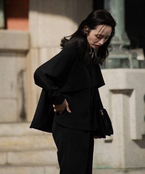 Petitjo(プッチージョ)の「小さいサイズ 【入学式・卒業式・フォーマル】フォーマル2点セット(ジャケット+テーパードパンツ)低身長さん・小柄女性(スーツセット・レディース・ネイビー/ブラック・PL/PM/PS/PSS)」の22枚目の写真