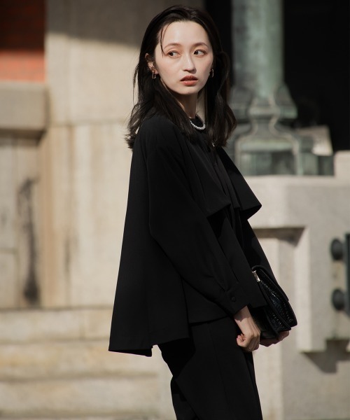 Petitjo(プッチージョ)の「小さいサイズ 【入学式・卒業式・フォーマル】フォーマル2点セット(ジャケット+テーパードパンツ)低身長さん・小柄女性(スーツセット・レディース・ネイビー/ブラック・PL/PM/PS/PSS)」の11枚目の写真