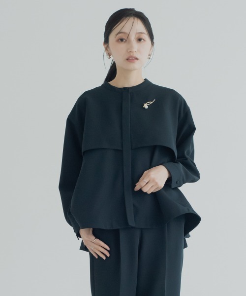 Petitjo(プッチージョ)の「小さいサイズ 【入学式・卒業式・フォーマル】フォーマル2点セット(ジャケット+テーパードパンツ)低身長さん・小柄女性(スーツセット・レディース・ネイビー/ブラック・PL/PM/PS/PSS)」の15枚目の写真