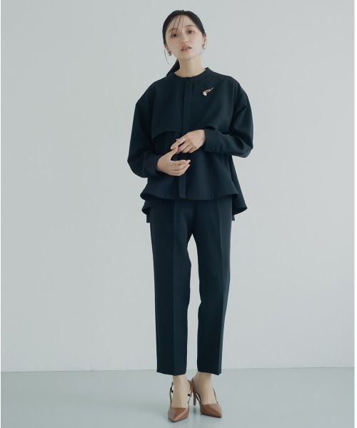 Petitjo(プッチージョ)の「小さいサイズ 【入学式・卒業式・フォーマル】フォーマル2点セット(ジャケット+テーパードパンツ)低身長さん・小柄女性(スーツセット・レディース・ネイビー/ブラック・PL/PM/PS/PSS)」の16枚目の写真