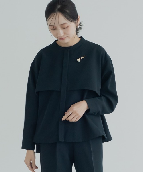 Petitjo(プッチージョ)の「小さいサイズ 【入学式・卒業式・フォーマル】フォーマル2点セット(ジャケット+テーパードパンツ)低身長さん・小柄女性(スーツセット・レディース・ネイビー/ブラック・PL/PM/PS/PSS)」の8枚目の写真