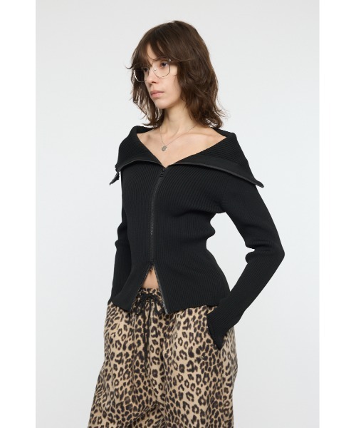 セール】BIG COLLAR ZIP UP ニット（ニット/セーター）｜MOUSSY