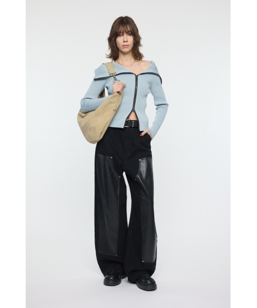 MOUSSY（マウジー）の「BIG COLLAR ZIP UP ニット（ニット/セーター