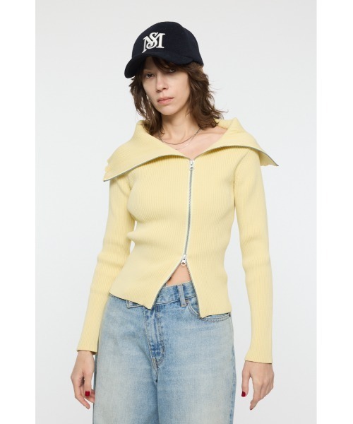MOUSSY今期新品ZIP UP ニット MOUSSY | ZIP UP RIB トップス (ニット ) |SHEL'TTER WEBSTORE