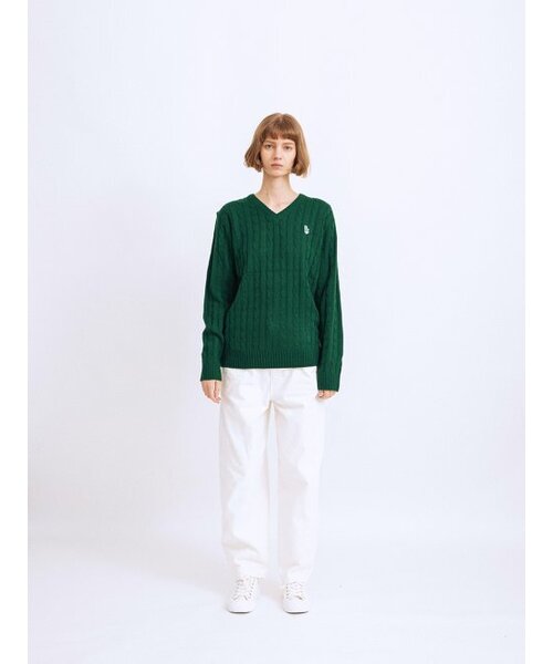 ROYAL CLUB HOLIDAY(ロイヤルクラブホリデー)の「ロイヤルマーク ケーブルニット グリーン(ニット/セーター・レディース・その他・MEDIUM/LARGE)」の3枚目の写真