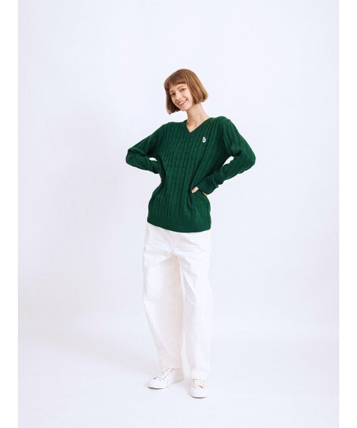 ROYAL CLUB HOLIDAY(ロイヤルクラブホリデー)の「ロイヤルマーク ケーブルニット グリーン(ニット/セーター・レディース・その他・MEDIUM/LARGE)」の6枚目の写真