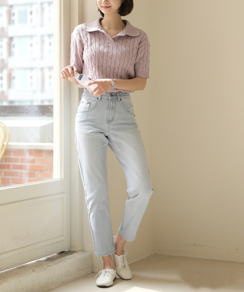 BBAEBBAE(ペッペ)の「テーパードストレートデニムパンツ(デニムパンツ・レディース・ブルー・38/36/34/32/30/26/28)」の2枚目の写真