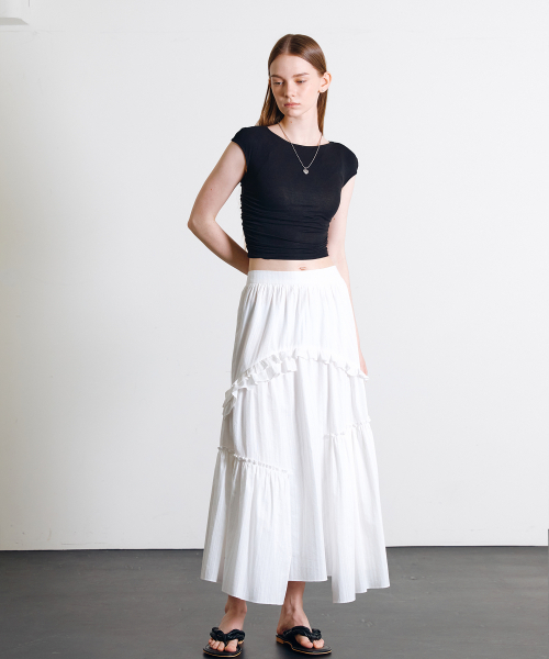 DEWEDEWE（デュイデュイ）の「カッティングスカート_ホワイト（スカート・レディース・その他・SMALL/MEDIUM/LARGE）」の3枚目の写真