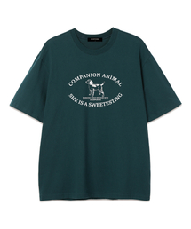 ANIMAL LOGO オーバーサイズ 半袖Tシャツ (DS004) グリーン