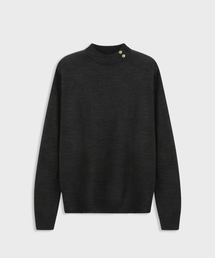 ASHOUR（アッシュアワー）の「Gold Button Round Knit Charcoal（ニット/セーター）」