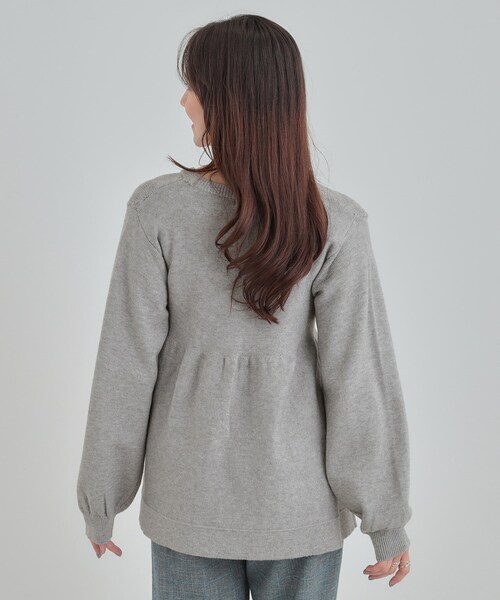 DRESKIP（ドレスキップ）の「気になるお腹周りをカバー ケーブル編みペプラムニット（ニット/セーター・レディース・ワインレッド/ブラウン系その他/グレー・03/02/01/04）」の20枚目の写真