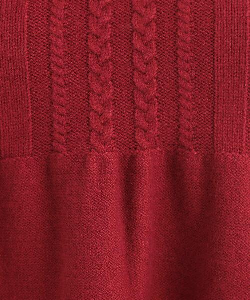 DRESKIP（ドレスキップ）の「気になるお腹周りをカバー ケーブル編みペプラムニット（ニット/セーター・レディース・ワインレッド/ブラウン系その他/グレー・03/02/01/04）」の12枚目の写真