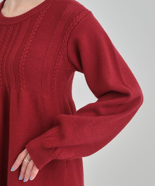 DRESKIP（ドレスキップ）の「気になるお腹周りをカバー ケーブル編みペプラムニット（ニット/セーター・レディース・ワインレッド/ブラウン系その他/グレー・03/02/01/04）」の17枚目の写真