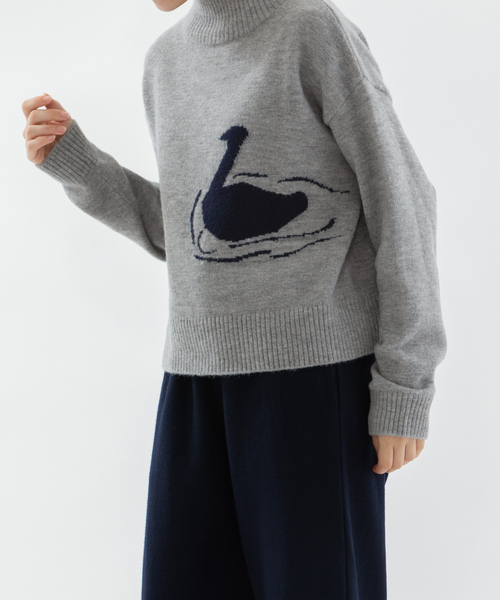 セール】スワンインターシャハイネックセーター（ニット/セーター
