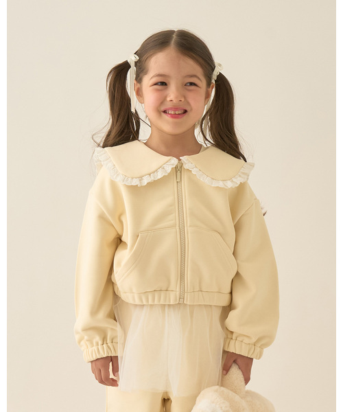 Lycee mine(リセマイン)の「【Lycee mine バレエシリーズ】【セットアップ可】セーラーカラーフルジップスウェット【子供服】【キッズ】【女の子】(パーカー・キッズ・アイボリー/ベビーピンク/ブラック/ライトブルー/トップグレー/クリーム/バイオレット・110cm/130cm/120cm/140cm/150cm/100cm)」の4枚目の写真
