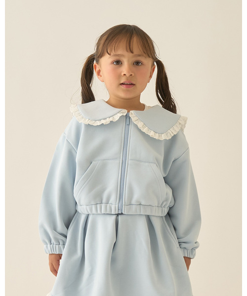 Lycee mine(リセマイン)の「【Lycee mine バレエシリーズ】【セットアップ可】セーラーカラーフルジップスウェット【子供服】【キッズ】【女の子】(パーカー・キッズ・アイボリー/ベビーピンク/ブラック/ライトブルー/トップグレー/クリーム/バイオレット・110cm/130cm/120cm/140cm/150cm/100cm)」の5枚目の写真