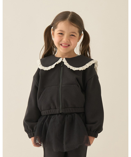 Lycee mine(リセマイン)の「【Lycee mine バレエシリーズ】【セットアップ可】セーラーカラーフルジップスウェット【子供服】【キッズ】【女の子】(パーカー・キッズ・アイボリー/ベビーピンク/ブラック/ライトブルー/トップグレー/クリーム/バイオレット・110cm/130cm/120cm/140cm/150cm/100cm)」の3枚目の写真