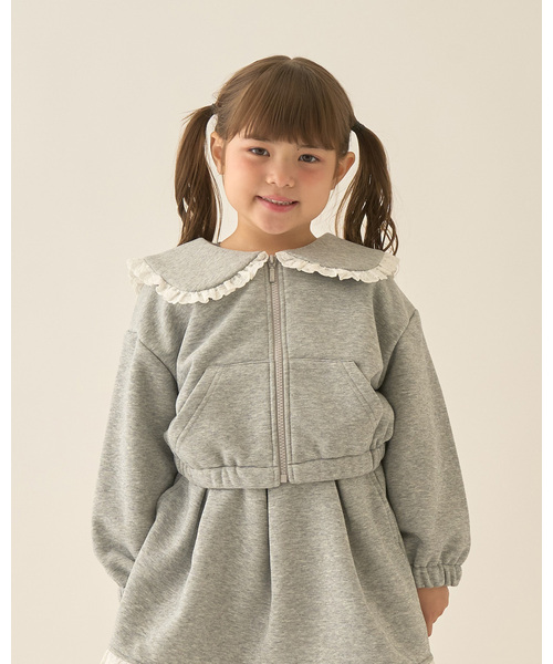 Lycee mine(リセマイン)の「【Lycee mine バレエシリーズ】【セットアップ可】セーラーカラーフルジップスウェット【子供服】【キッズ】【女の子】(パーカー・キッズ・アイボリー/ベビーピンク/ブラック/ライトブルー/トップグレー/クリーム/バイオレット・110cm/130cm/120cm/140cm/150cm/100cm)」の1枚目の写真