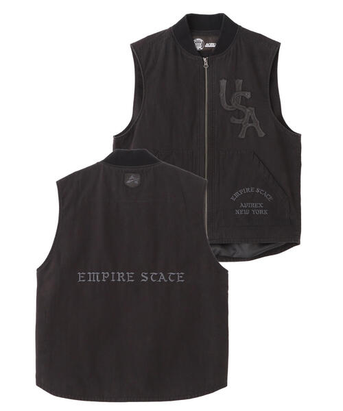 AVIREX（アヴィレックス）の「LEATHER PATCH DUCK VEST / レザーパッチ ダック ベスト / AVIREX / アヴィレックス（ベスト・メンズ・ブラウン/ブラック・XL/M/L）」の9枚目の写真