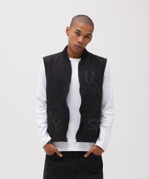 AVIREX（アヴィレックス）の「LEATHER PATCH DUCK VEST / レザーパッチ ダック ベスト / AVIREX / アヴィレックス（ベスト・メンズ・ブラウン/ブラック・XL/M/L）」の3枚目の写真