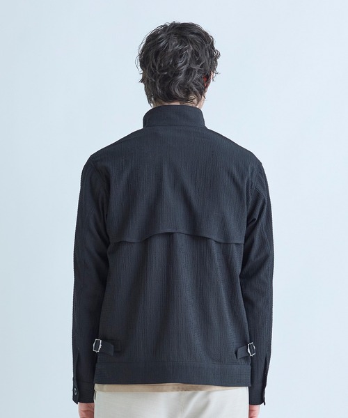 MEN'S BIGI（メンズビギ）の「ライトサッカー スタンドカラーブルゾン＜ストレッチ/通気性＞（ブルゾン・メンズ・ブラック/ブラック系その他・03/04/02）」の18枚目の写真
