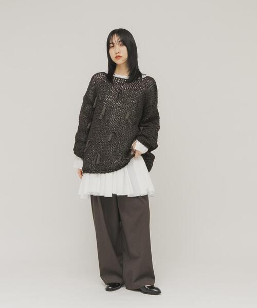 KBF（ケイビーエフ）の「2WAYボリュームヘムミニワンピース（ワンピース・レディース・オフホワイト/ブラック/ライトブルー・ONE）」の10枚目の写真