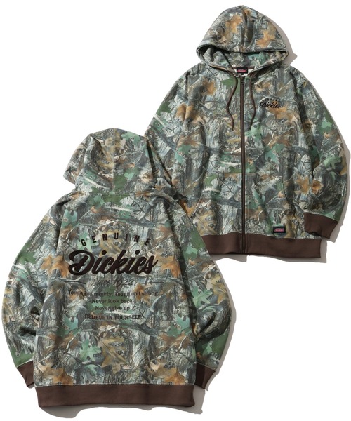 Dickies(ディッキーズ)の「【GENUINE DICKIES/ジェニュインディッキーズ】裏毛バックプリント エンブレムフルジップパーカー(パーカー・メンズ・アッシュグレー/グリーン系その他/スミクロ・XL/M/L)」の1枚目の写真