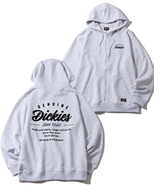 Dickies(ディッキーズ)の「【GENUINE DICKIES/ジェニュインディッキーズ】裏毛バックプリント エンブレムフルジップパーカー(パーカー・メンズ・アッシュグレー/グリーン系その他/スミクロ・XL/M/L)」の3枚目の写真