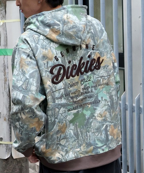 Dickies(ディッキーズ)の「【GENUINE DICKIES/ジェニュインディッキーズ】裏毛バックプリント エンブレムフルジップパーカー(パーカー・メンズ・アッシュグレー/グリーン系その他/スミクロ・XL/M/L)」の12枚目の写真