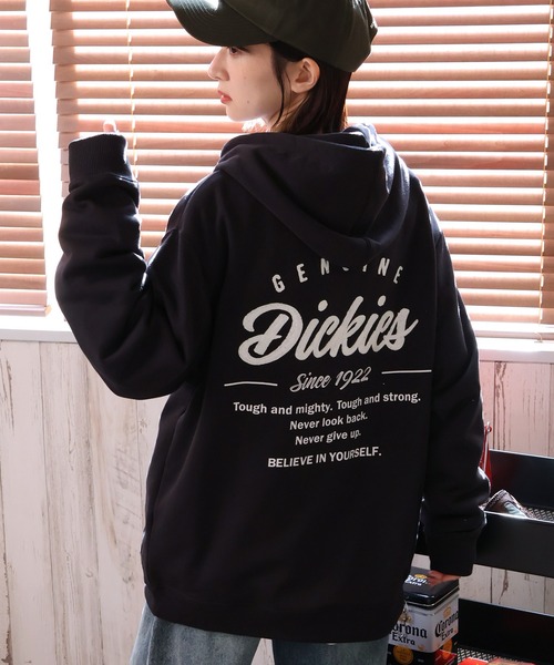 Dickies(ディッキーズ)の「【GENUINE DICKIES/ジェニュインディッキーズ】裏毛バックプリント エンブレムフルジップパーカー(パーカー・メンズ・アッシュグレー/グリーン系その他/スミクロ・XL/M/L)」の4枚目の写真