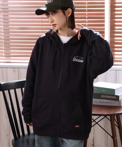 Dickies(ディッキーズ)の「【GENUINE DICKIES/ジェニュインディッキーズ】裏毛バックプリント エンブレムフルジップパーカー(パーカー・メンズ・アッシュグレー/グリーン系その他/スミクロ・XL/M/L)」の8枚目の写真