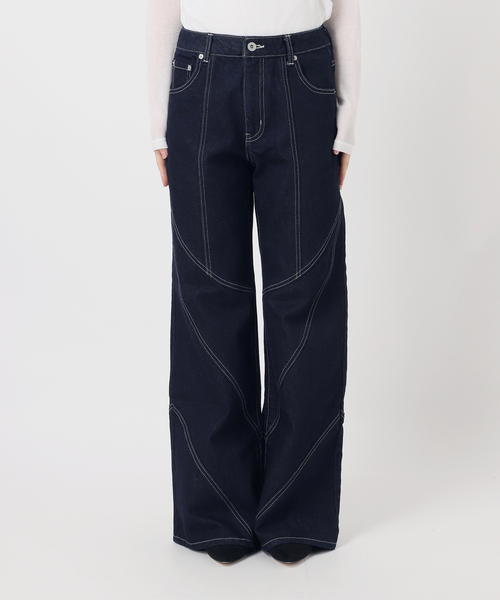 Oriens JOURNAL STANDARD(オリエンス ジャーナルスタンダード)の「パネルドデニムパンツ(デニムパンツ・レディース・ブラック/ネイビー・38/36)」の16枚目の写真