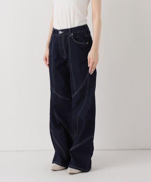 Oriens JOURNAL STANDARD(オリエンス ジャーナルスタンダード)の「パネルドデニムパンツ(デニムパンツ・レディース・ブラック/ネイビー・38/36)」の10枚目の写真
